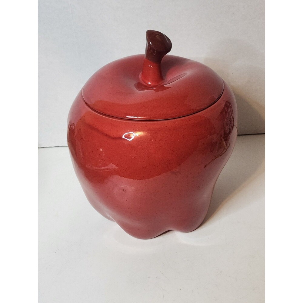 Rare Vintage Large Red Apple Cookie Jar